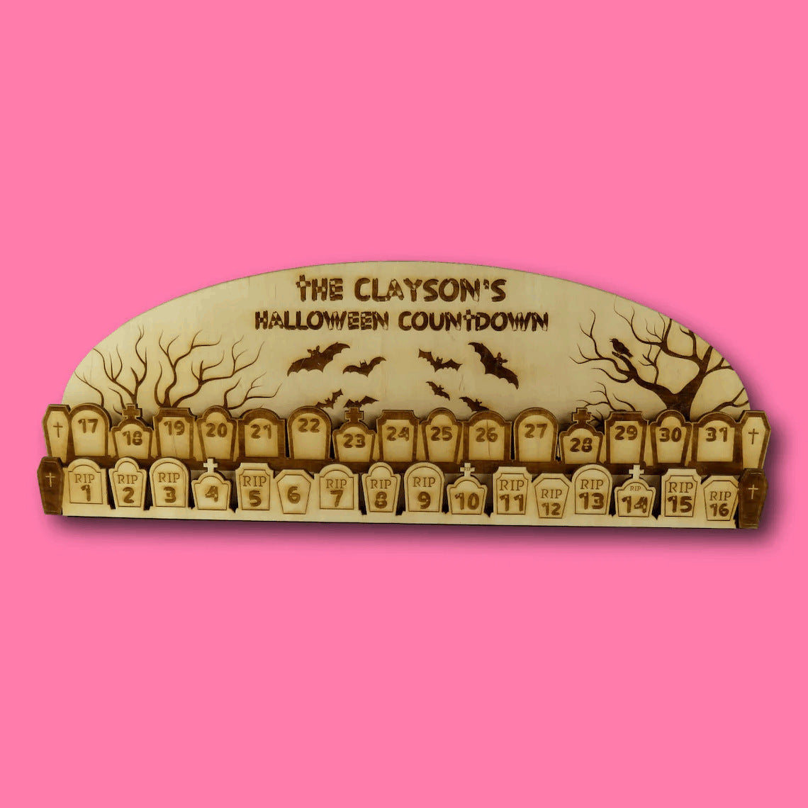 Halloween Countdown Wooden Advent Calendar