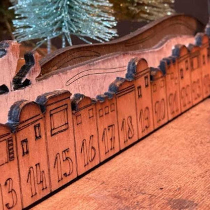 Wooden Nativity Christmas Advent Sliding Calendar