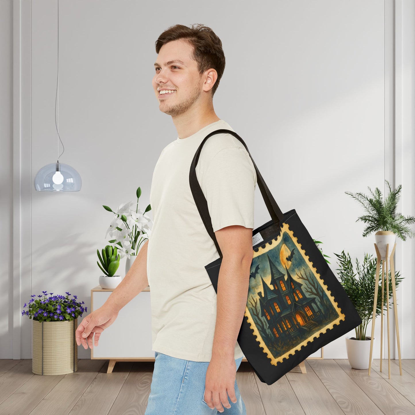 Haunted House Canvas Tote Bag