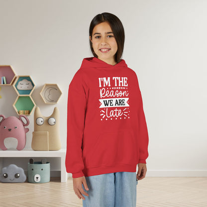 I'm The Reason We Are Late Youth Heavy Blend Hoodie