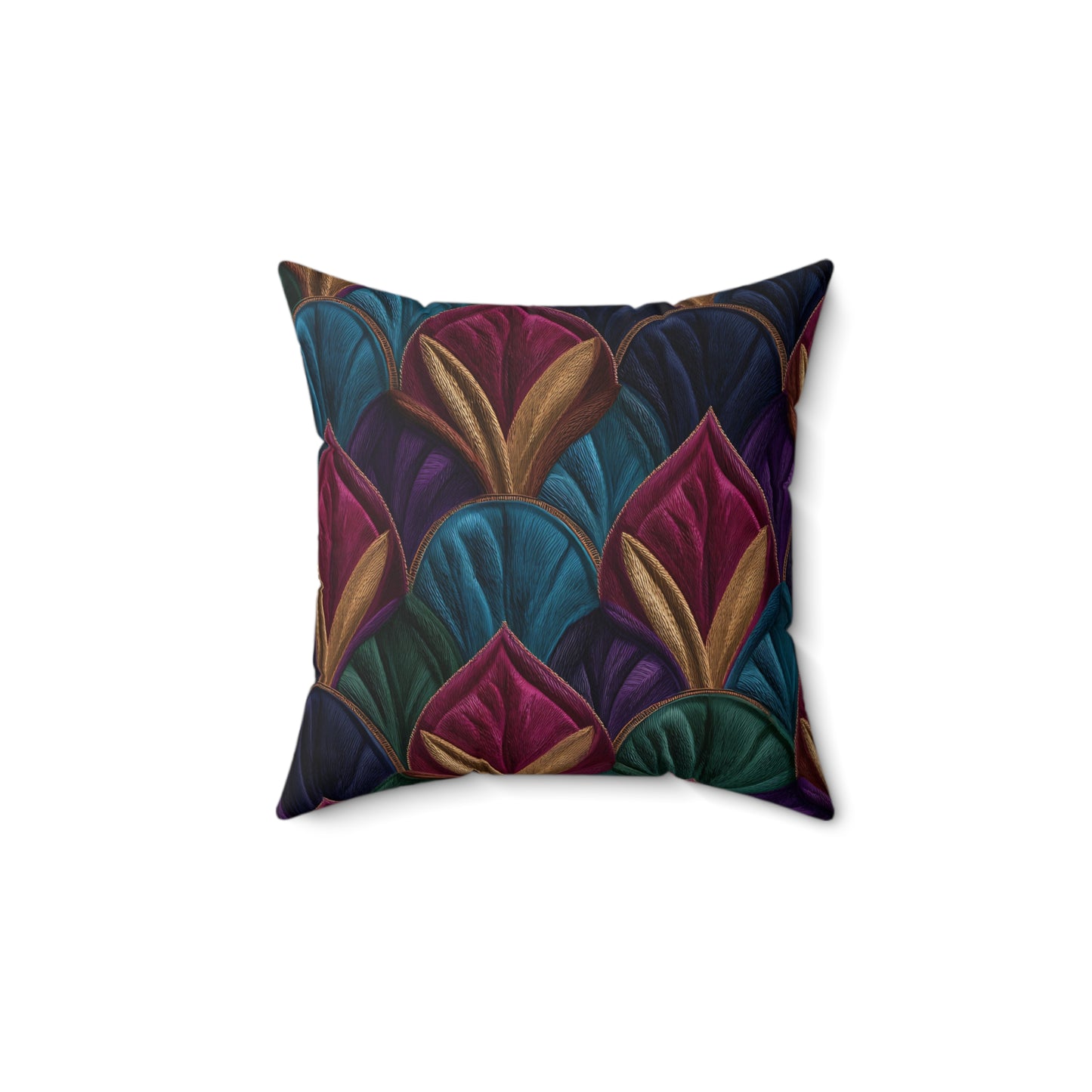 Velvet Night Garden Print Throw Pillow