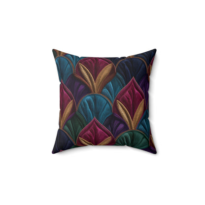 Velvet Night Garden Print Throw Pillow