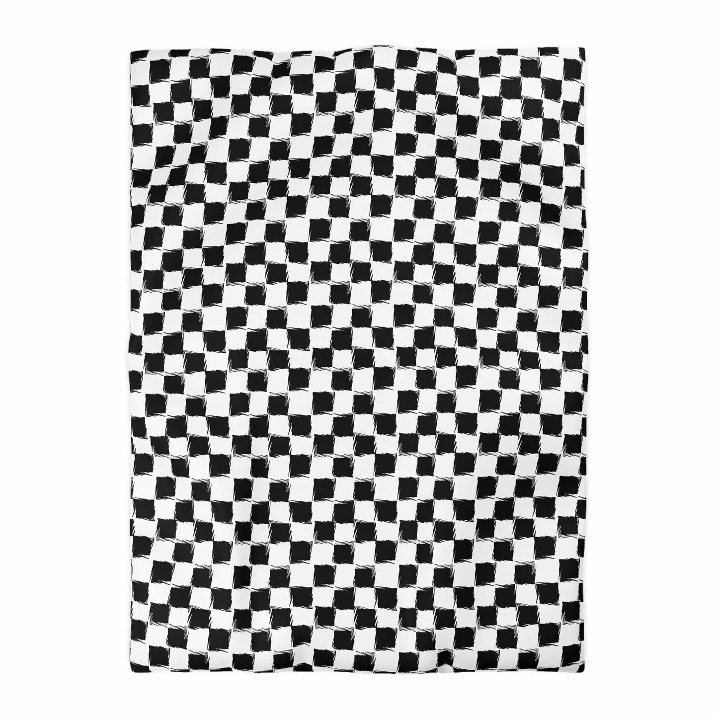 Distorted Check Microfiber Duvet Cover