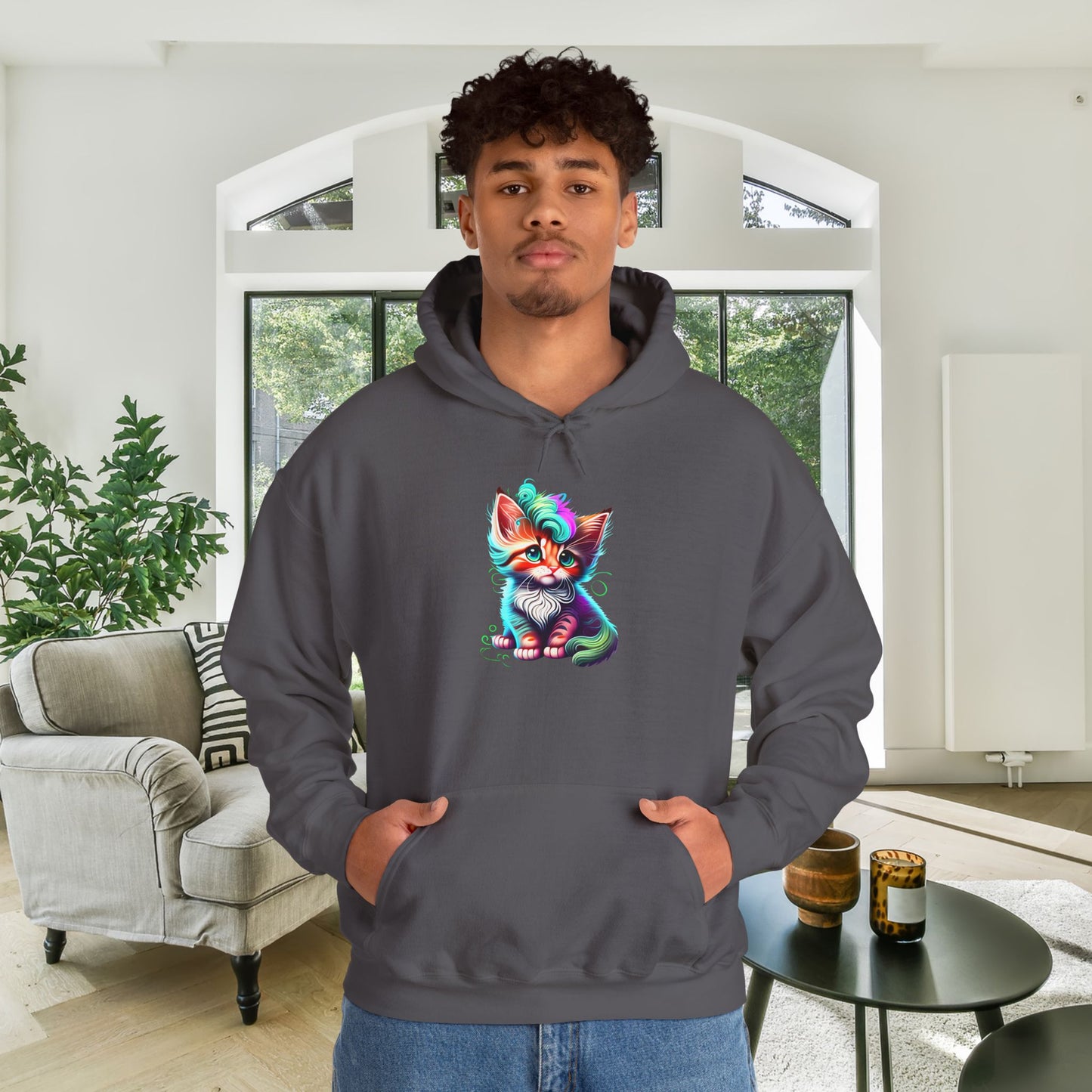 Cute Colorful Kitten 2 Heavy Blend™ Hooded Sweatshirt
