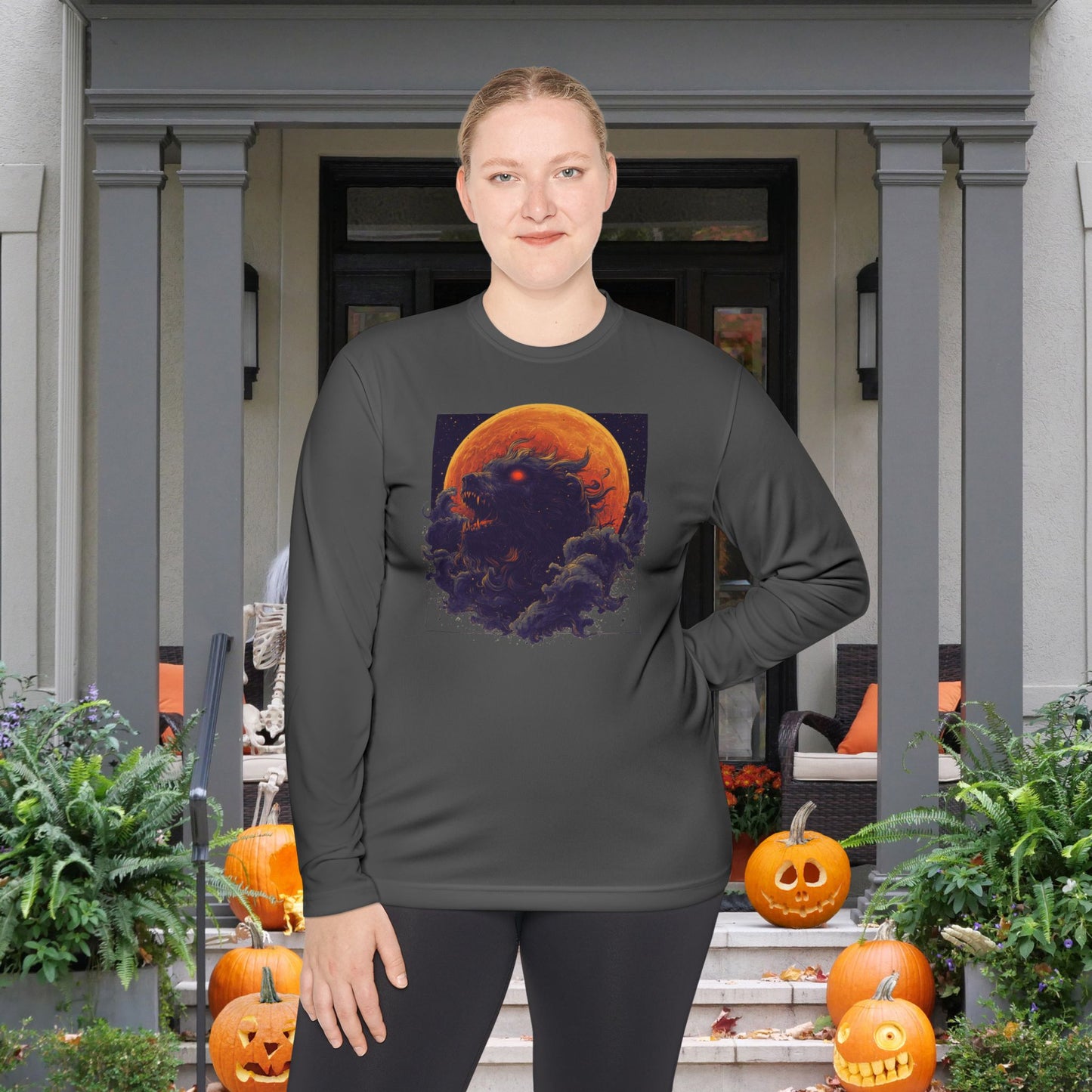 Halloween Monster Adult Long Sleeve Tee