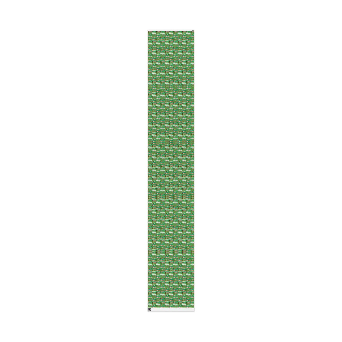 Colorful Christmas Village Green Wrapping Paper