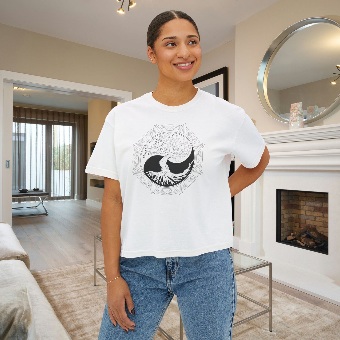 Tree of Life Yin Yang 6 Women's Boxy Tee