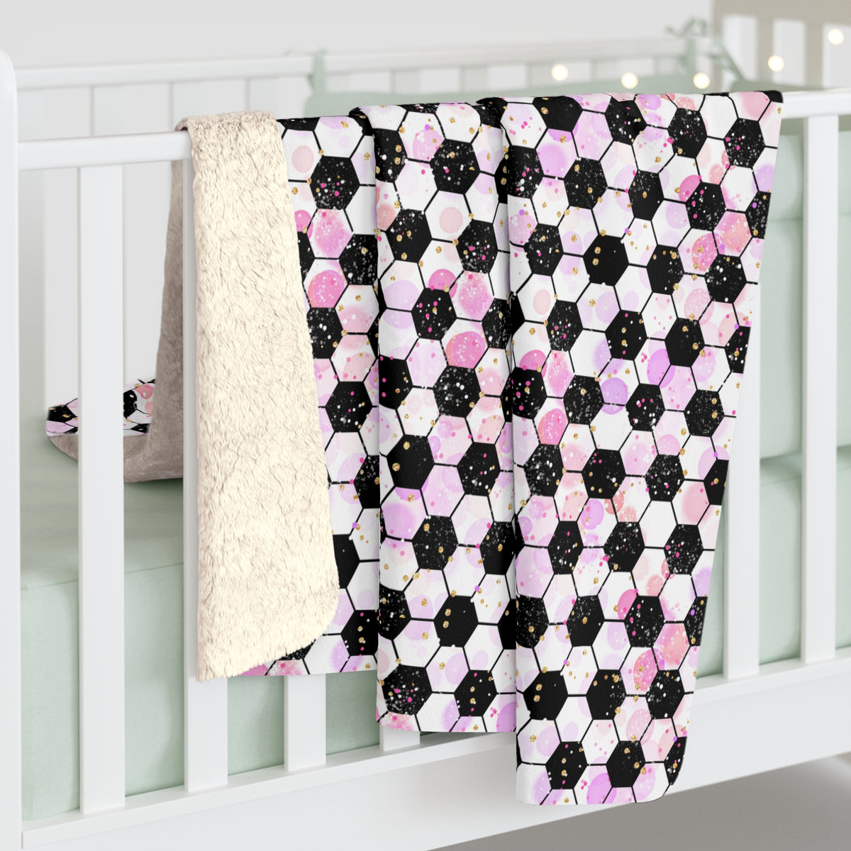 Pink Soccer Fever Fleece Blanket