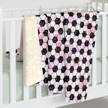 Pink Soccer Fever Fleece Blanket