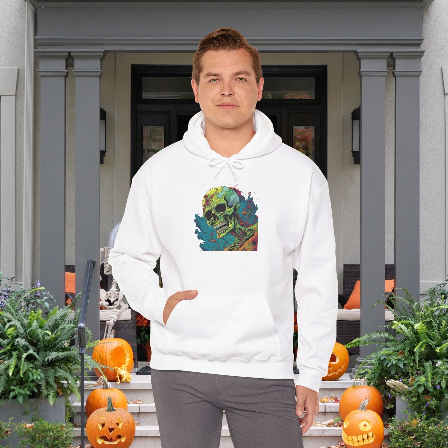 Surreal Skullscape Heavy Blend™ Hooded Sweatshirt