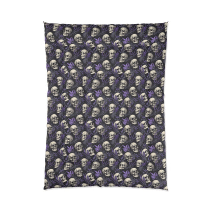Midnight Lavender Skulls Comforter