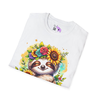 Flowery Sloth Adult T-shirt