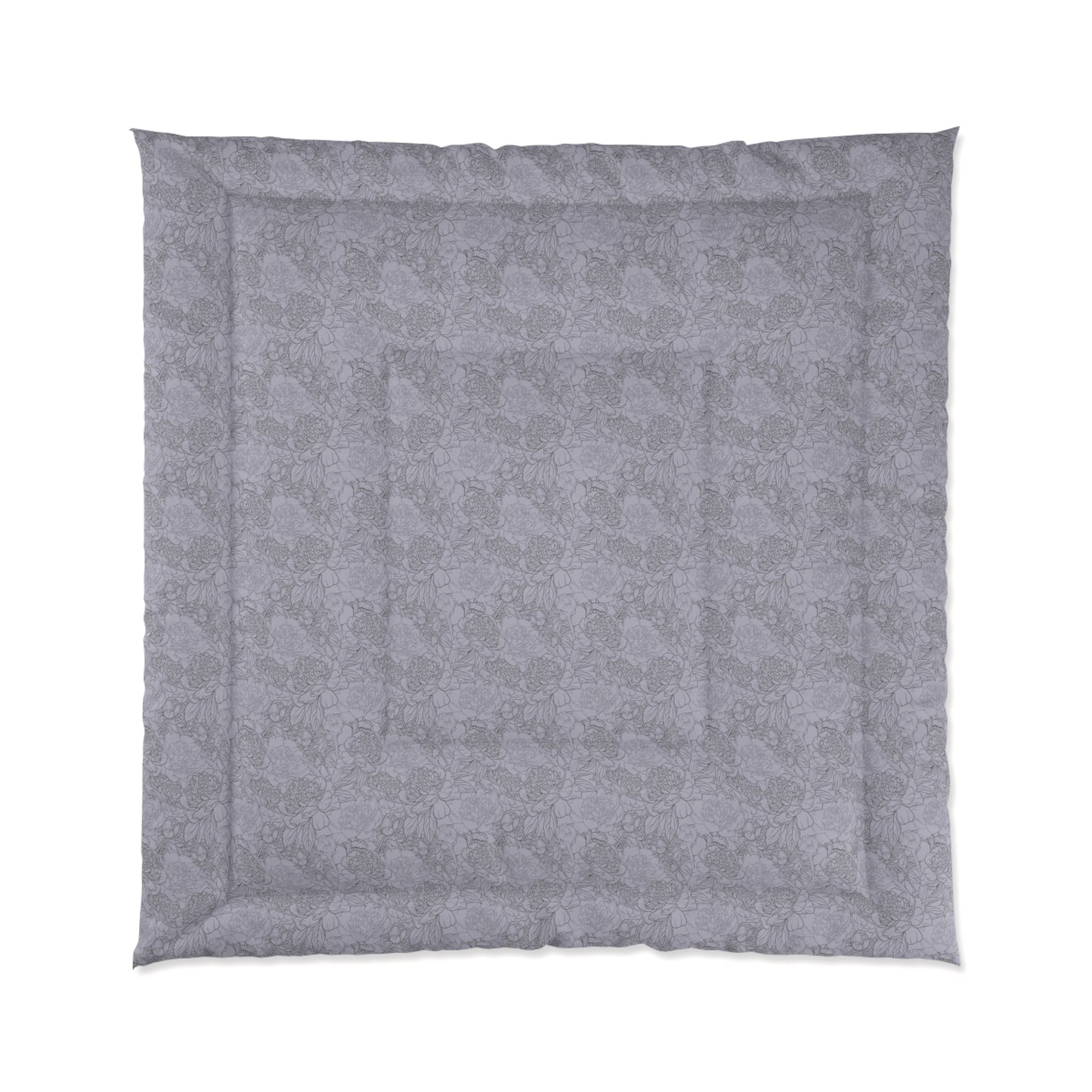 Grayish Purple Flower Print Comforter