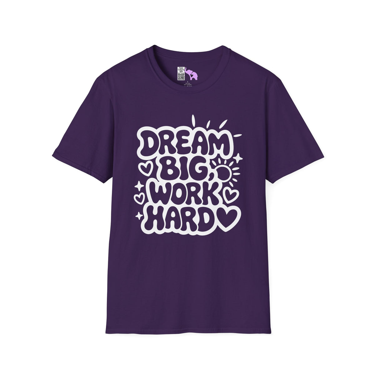 Dream Big Work Hard (Hearts) Adult T-shirt
