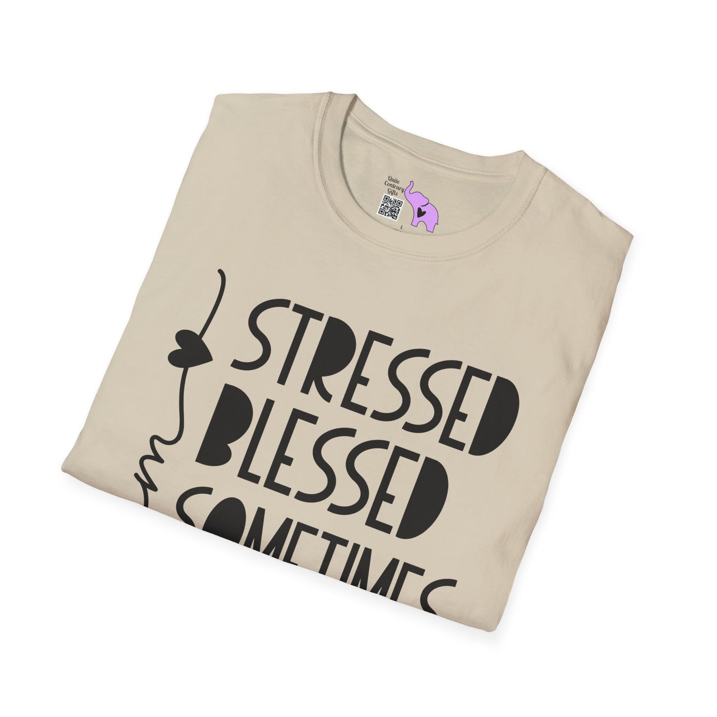 Mama Stressed Blessed Sometimes A Mess Adult T-shirt