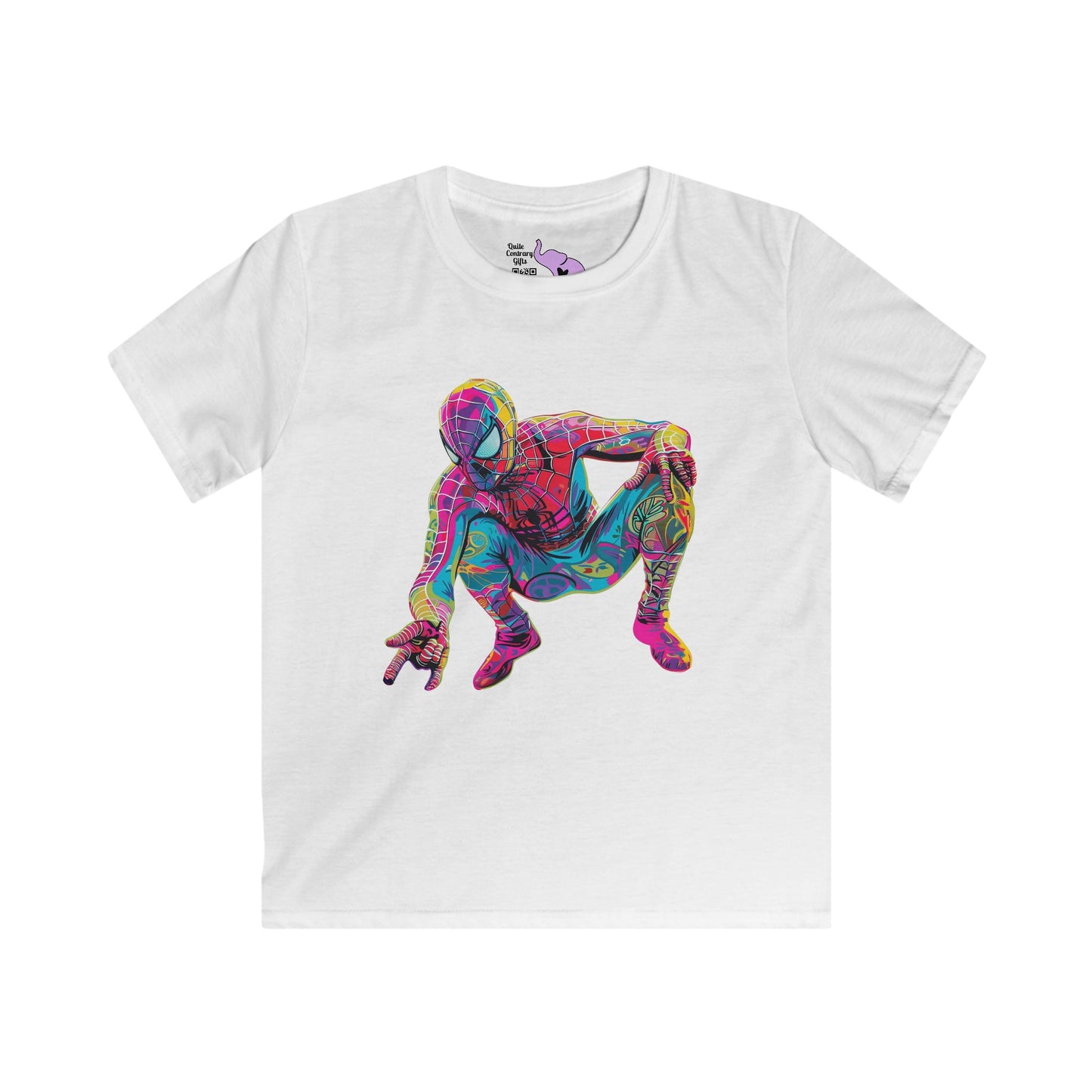 Colorful Spiderman Youth Softstyle Tee