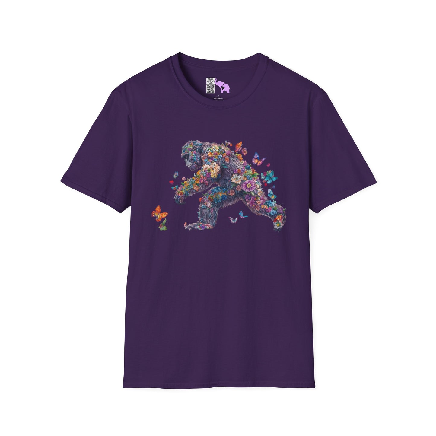 Flowers & Butterflies Bigfoot Adult T-shirt