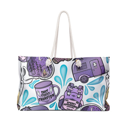 Spooky Camping (White/Purple) Weekender Bag