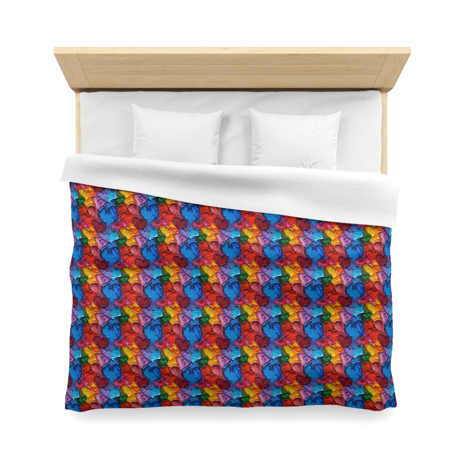 Palette Knife Hearts Microfiber Duvet Cover