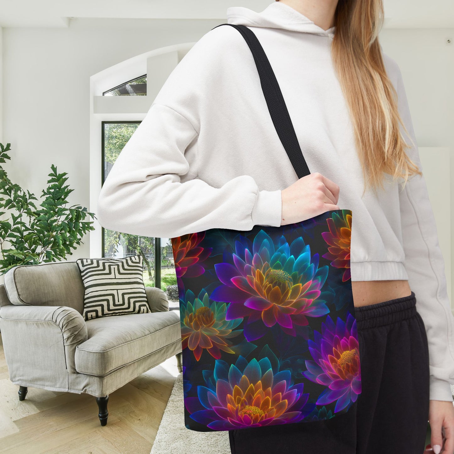 Luminous Lotus Canvas Tote Bag