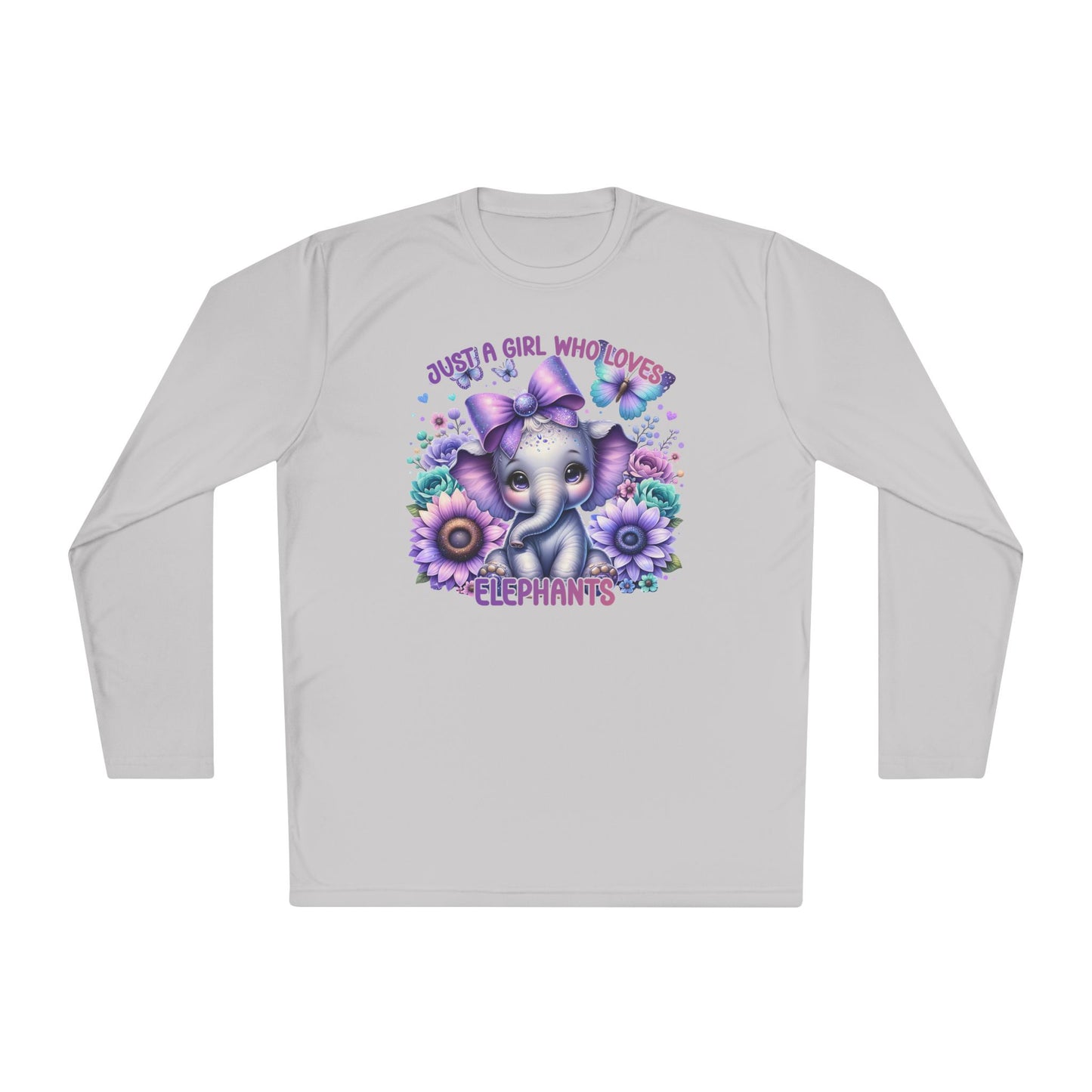 Just A Girl Who Loves Elephants Unisex Lightweight Long Sleeve Tee