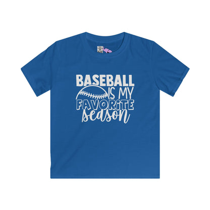 Baseball Is My Favorite Season Youth Softstyle Tee