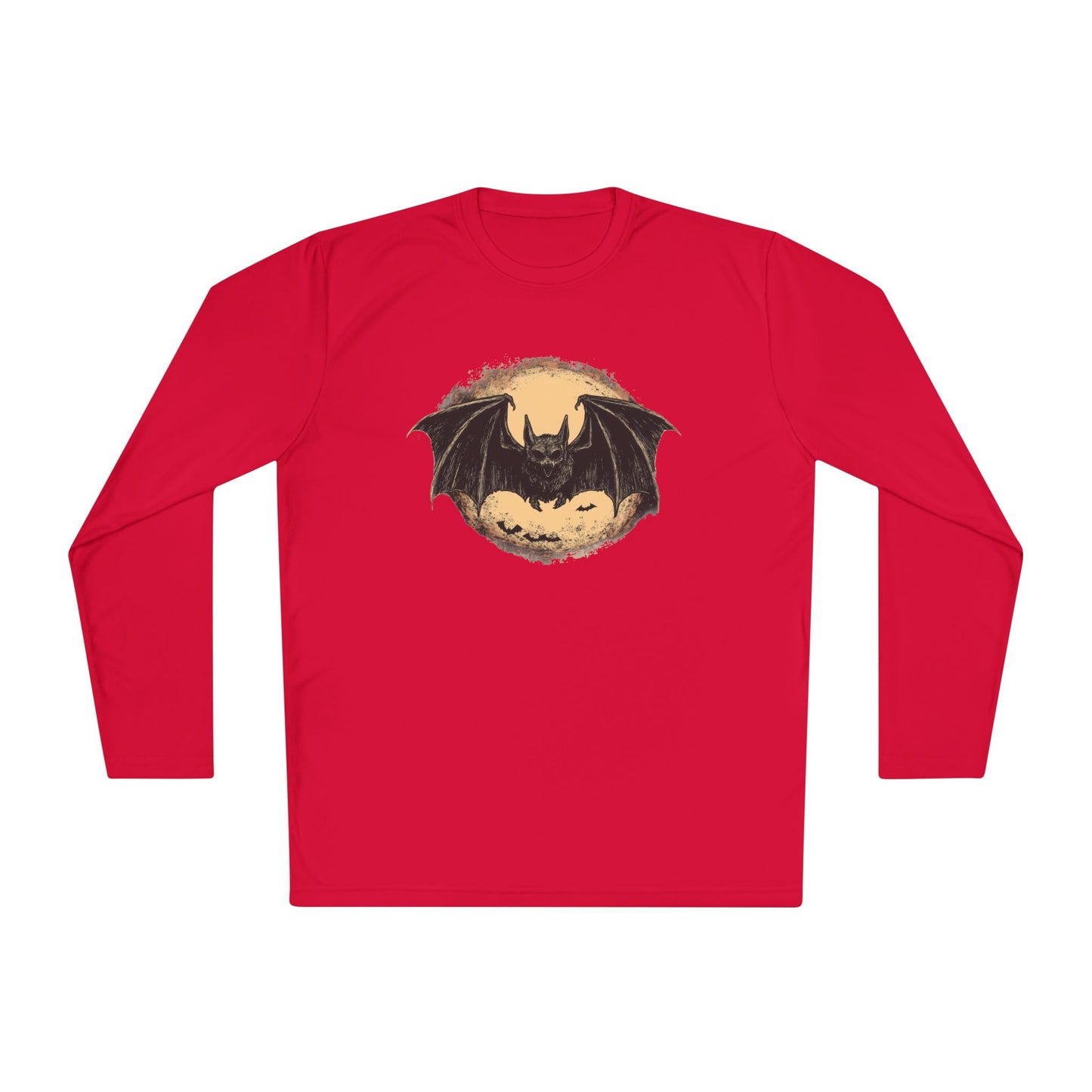 Bat Over Moon Adult Long Sleeve Tee