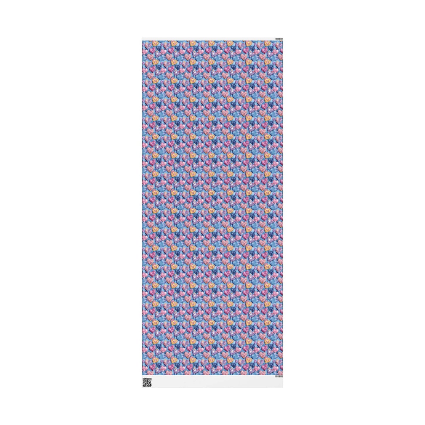 Color Pop Stitched Hearts Wrapping Paper