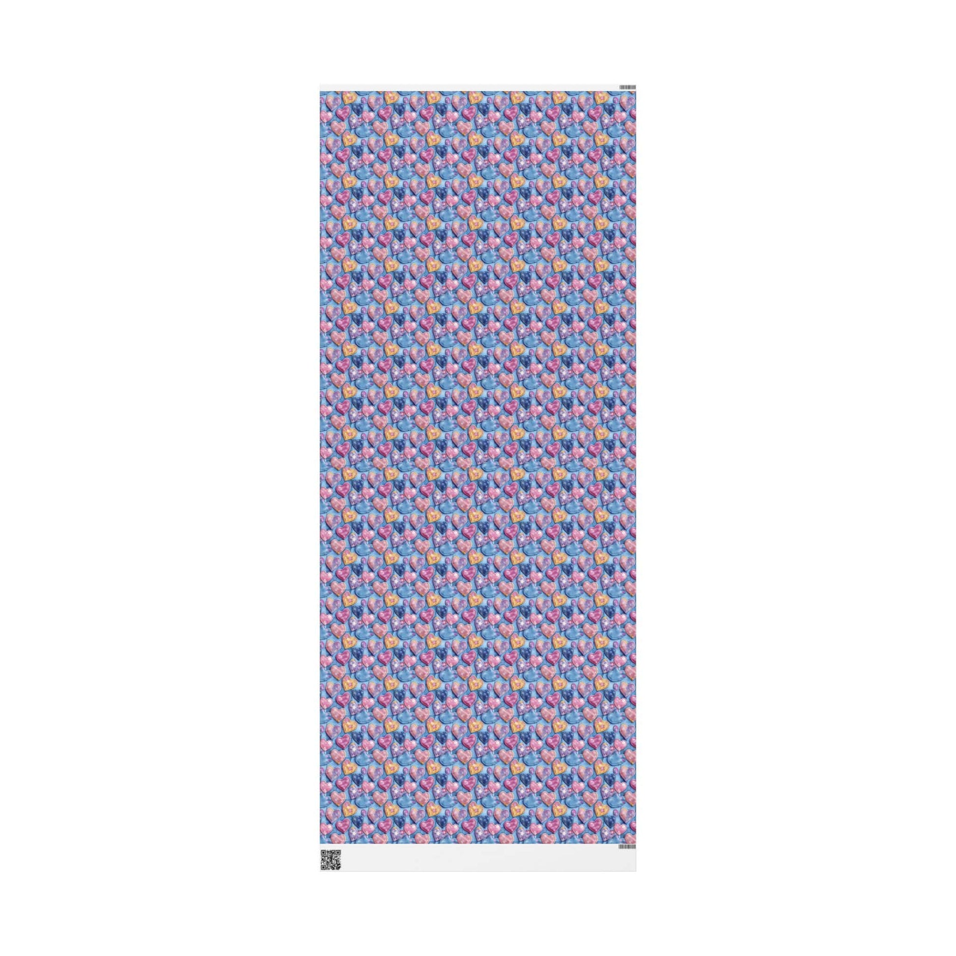 Color Pop Stitched Hearts Wrapping Paper