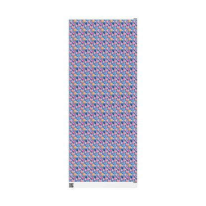 Color Pop Stitched Hearts Wrapping Paper
