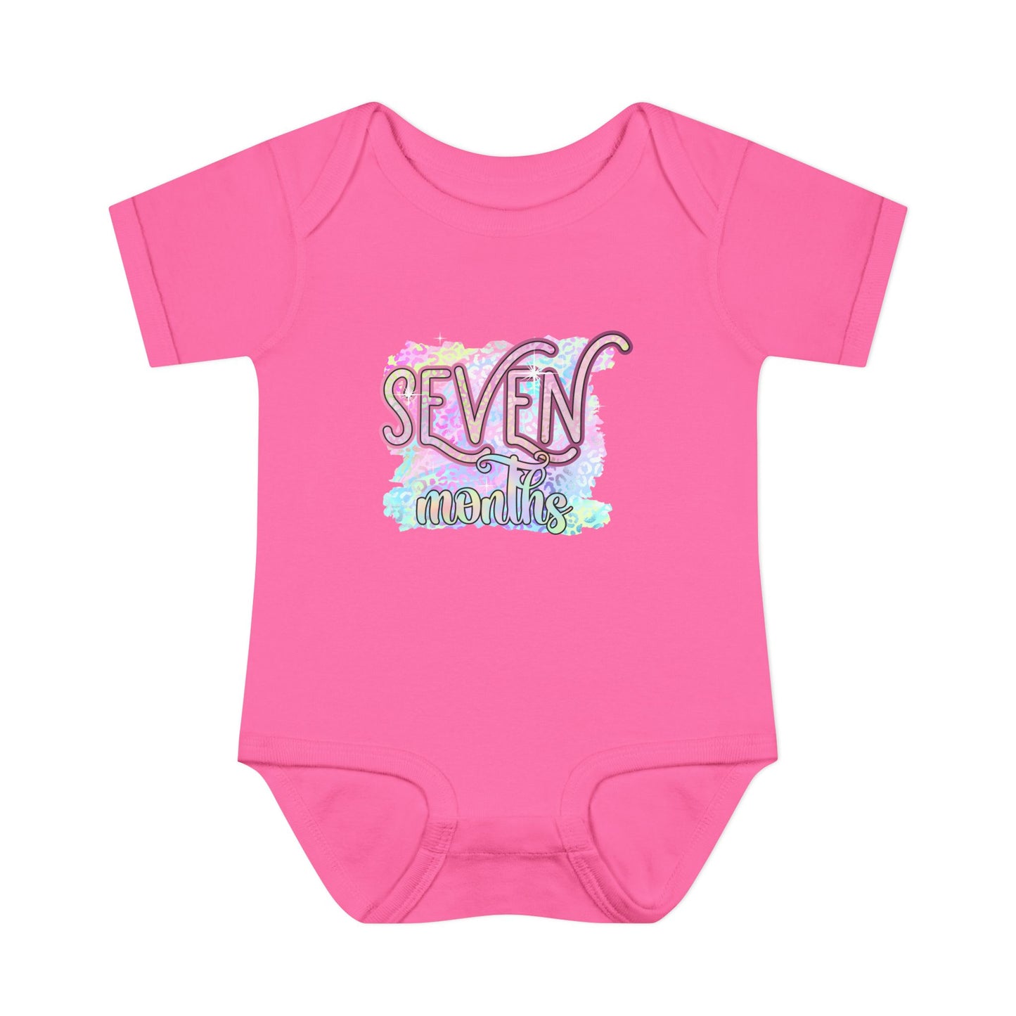 Pastel Wild One Milestone Baby Bodysuit-Seven Months