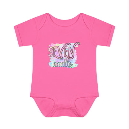 Pastel Wild One Milestone Baby Bodysuit-Seven Months