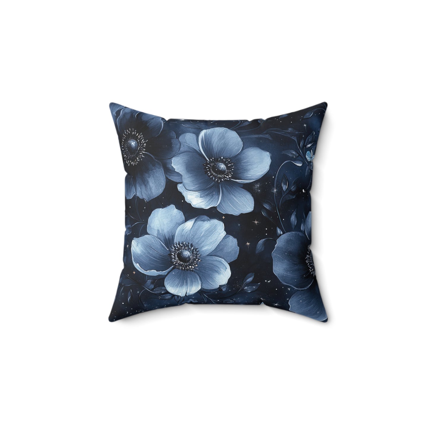 Midnight Blossoms Throw Pillow
