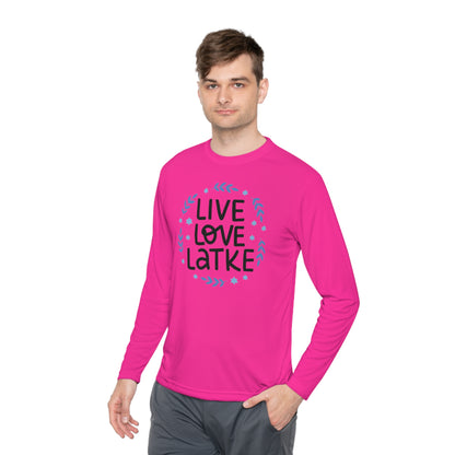 Hanukkah Live Love Latke Adult Long Sleeve Tee