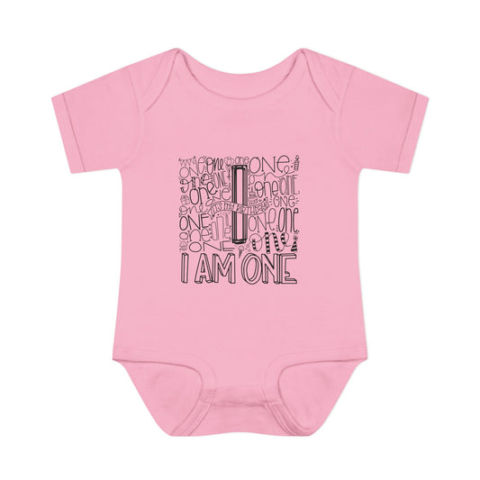 I Am One Typography Infant Onesie
