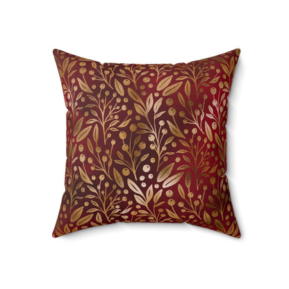Royal Ember Blossoms Throw Pillow