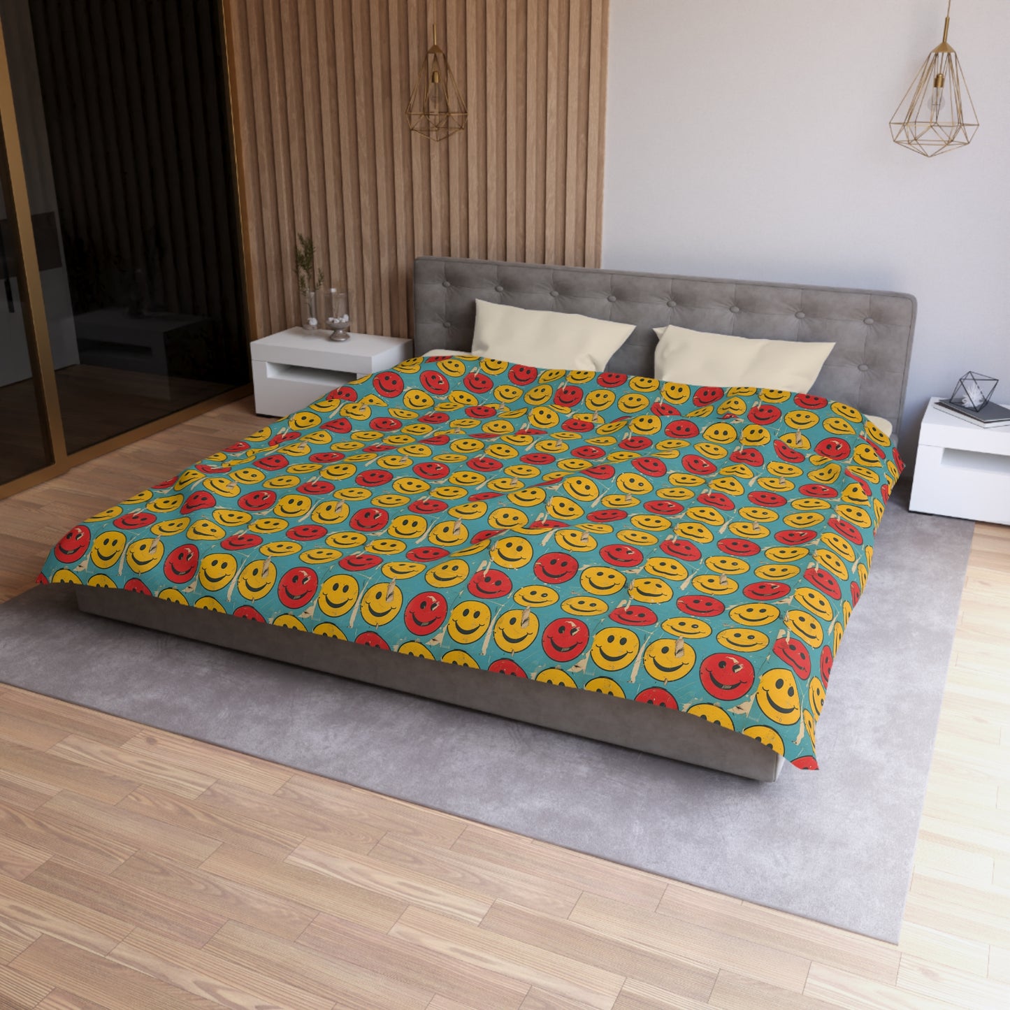 Retro Grins Microfiber Duvet Cover