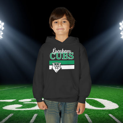 Brenham Cubs w/Mascot & Stripes Mascot Youth Heavy Blend Hoodie
