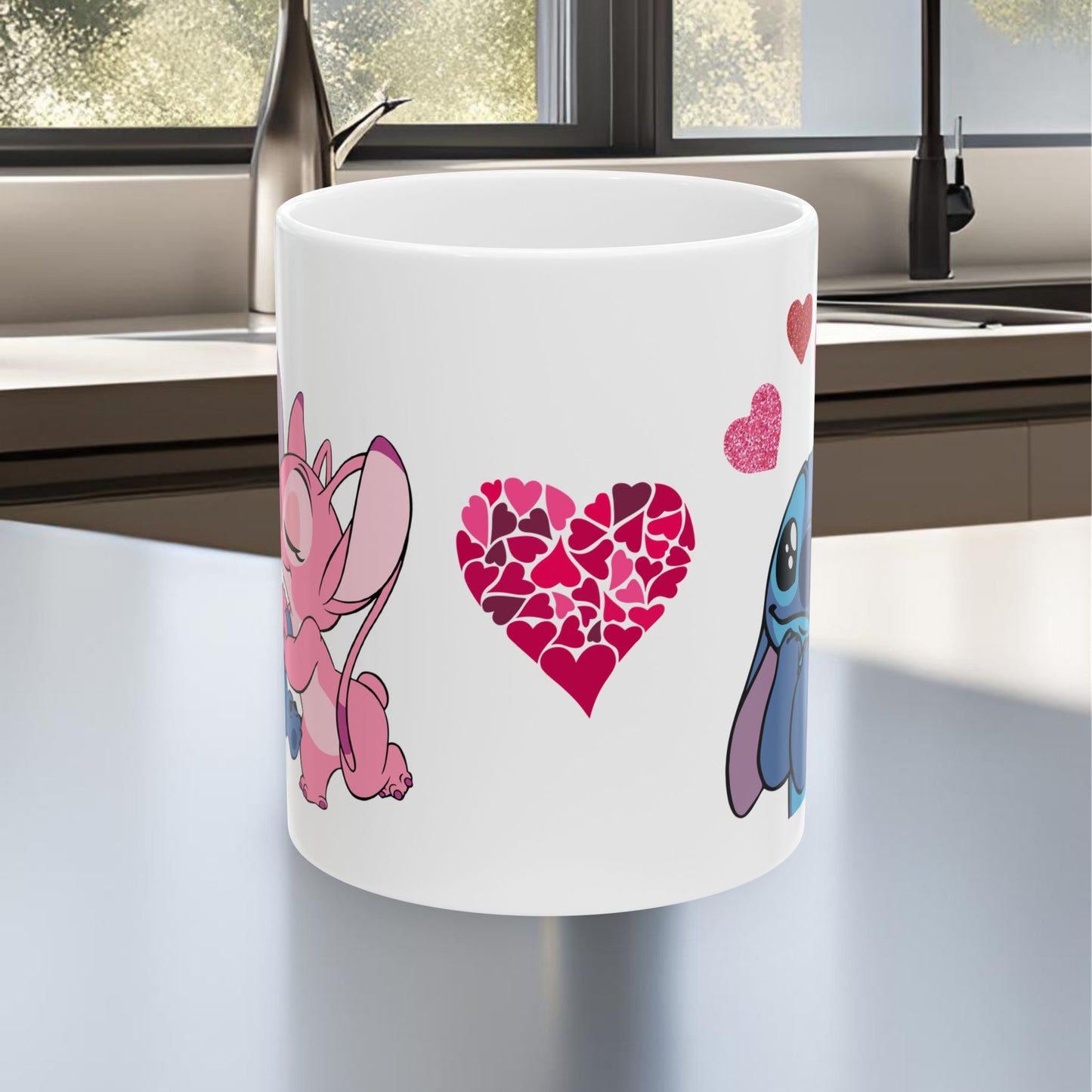 Valentine Stitch Ceramic Mug, (11oz, 15oz)