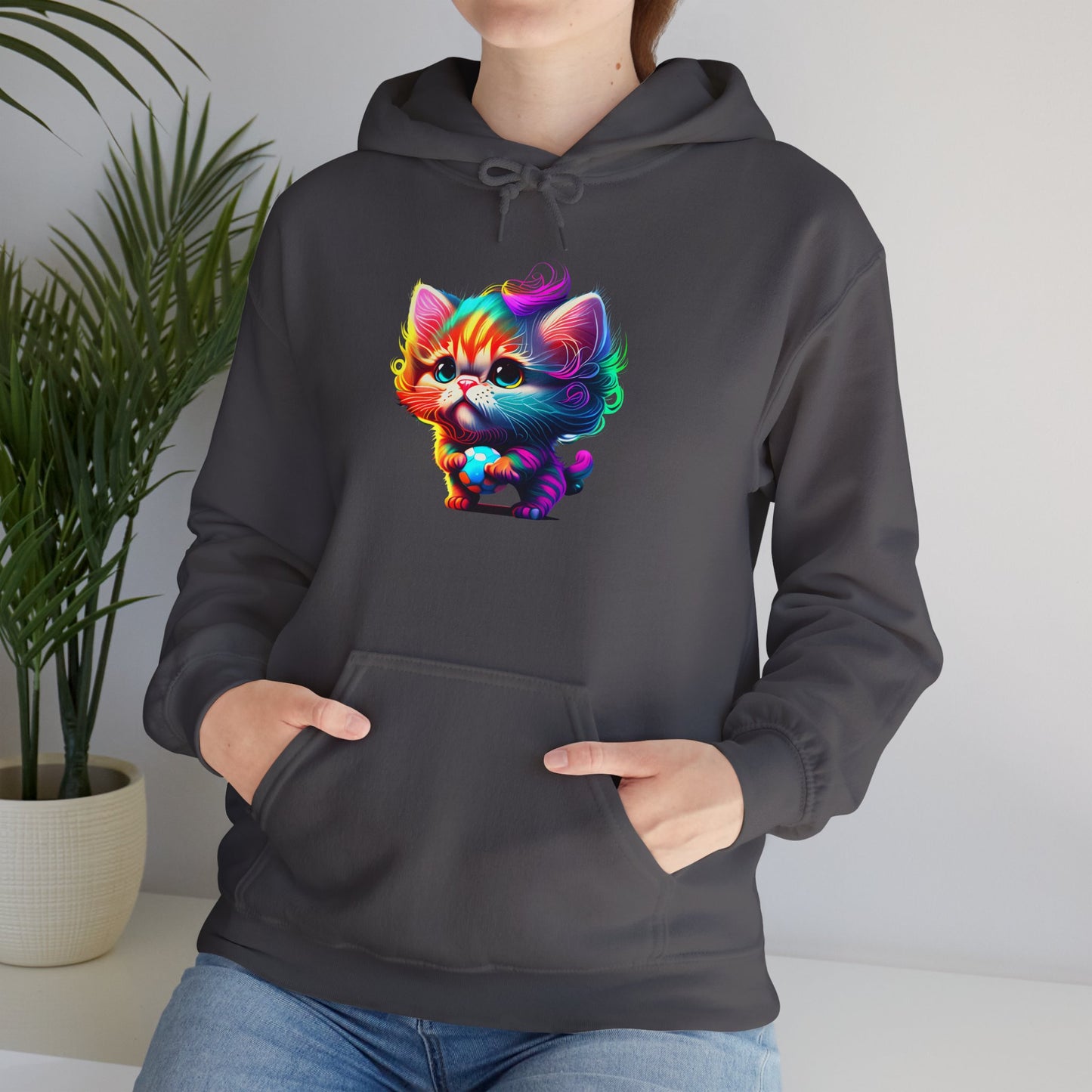 Cute Colorful Kitten Heavy Blend™ Hooded Sweatshirt