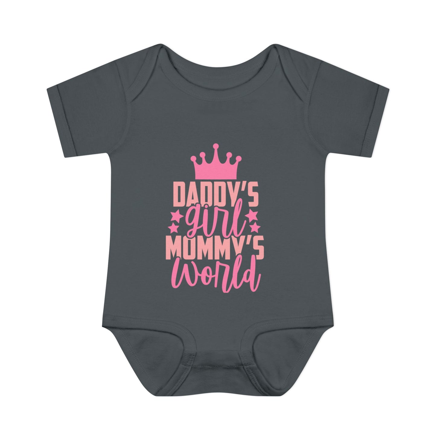 Daddy's Girl Mommy's World Infant Baby Rib Bodysuit
