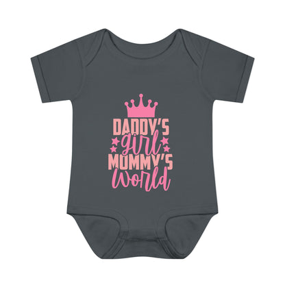 Daddy's Girl Mommy's World Infant Baby Rib Bodysuit