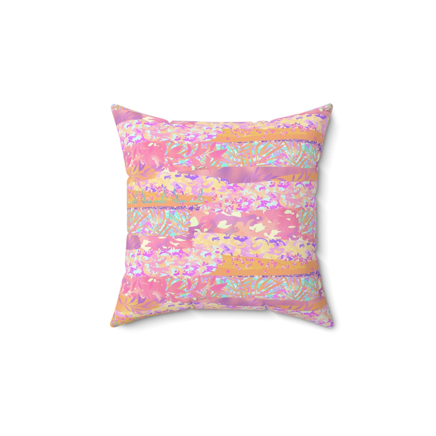 Wild Tropic Collage Throw Pillow