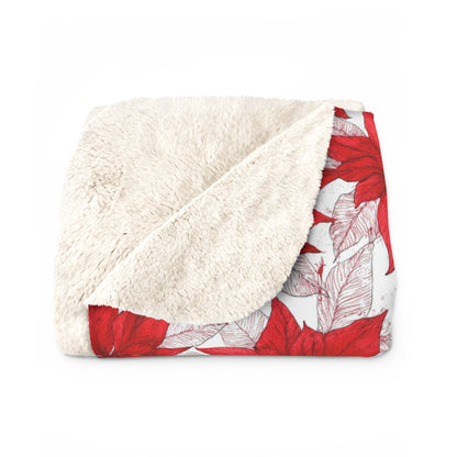 Crimson Poinsettia Sketch Basic Bedding Set