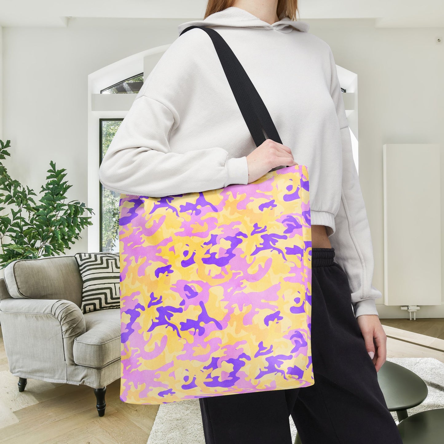 Peach Sorbet Camo Canvas Tote Bag