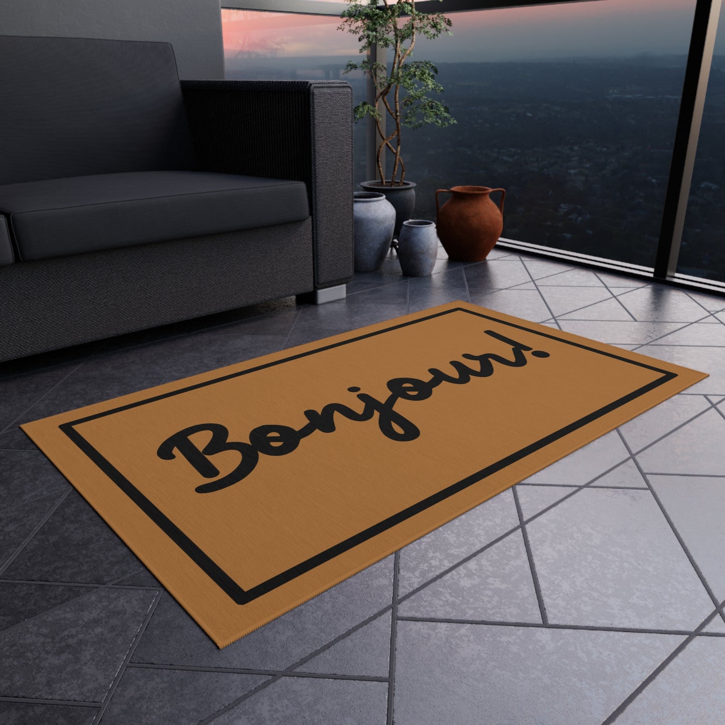 Bonjour Fabric No Slip Doormat