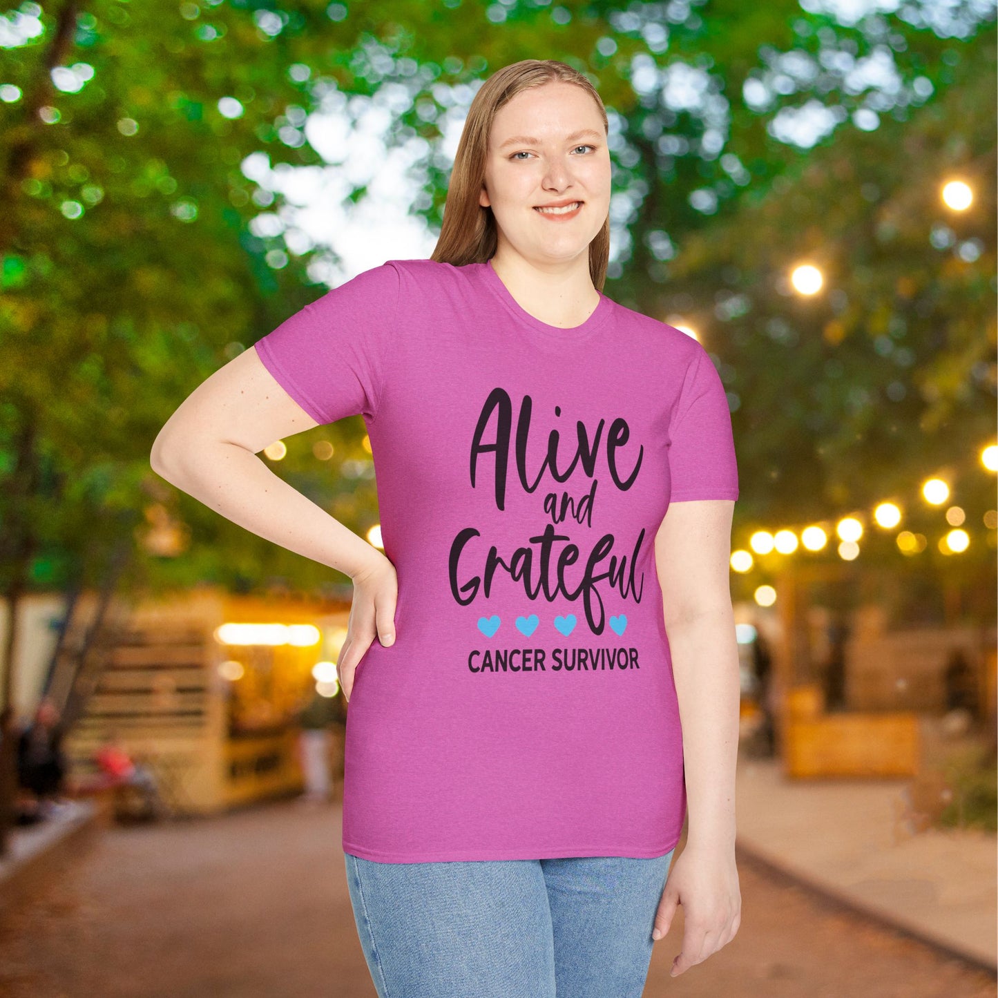 Alive & Grateful Cancer Survivor Adult T-shirt
