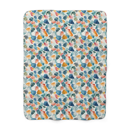 Watercolor Pebble Terrazzo Fleece Blanket