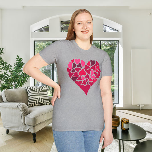 Hearts Within A Heart Adult Unisex Tshirt