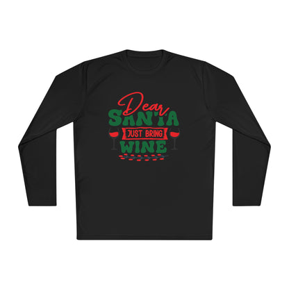 Dear Santa Just Bring Wine Adult Long Sleeve Tee